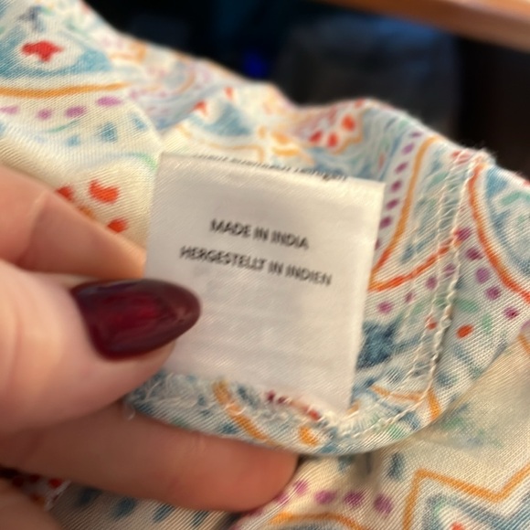 Naudic Paisley Boho Dress Romantic Embroidered Trim Bell Sleeves Size Medium - Picture 12 of 12